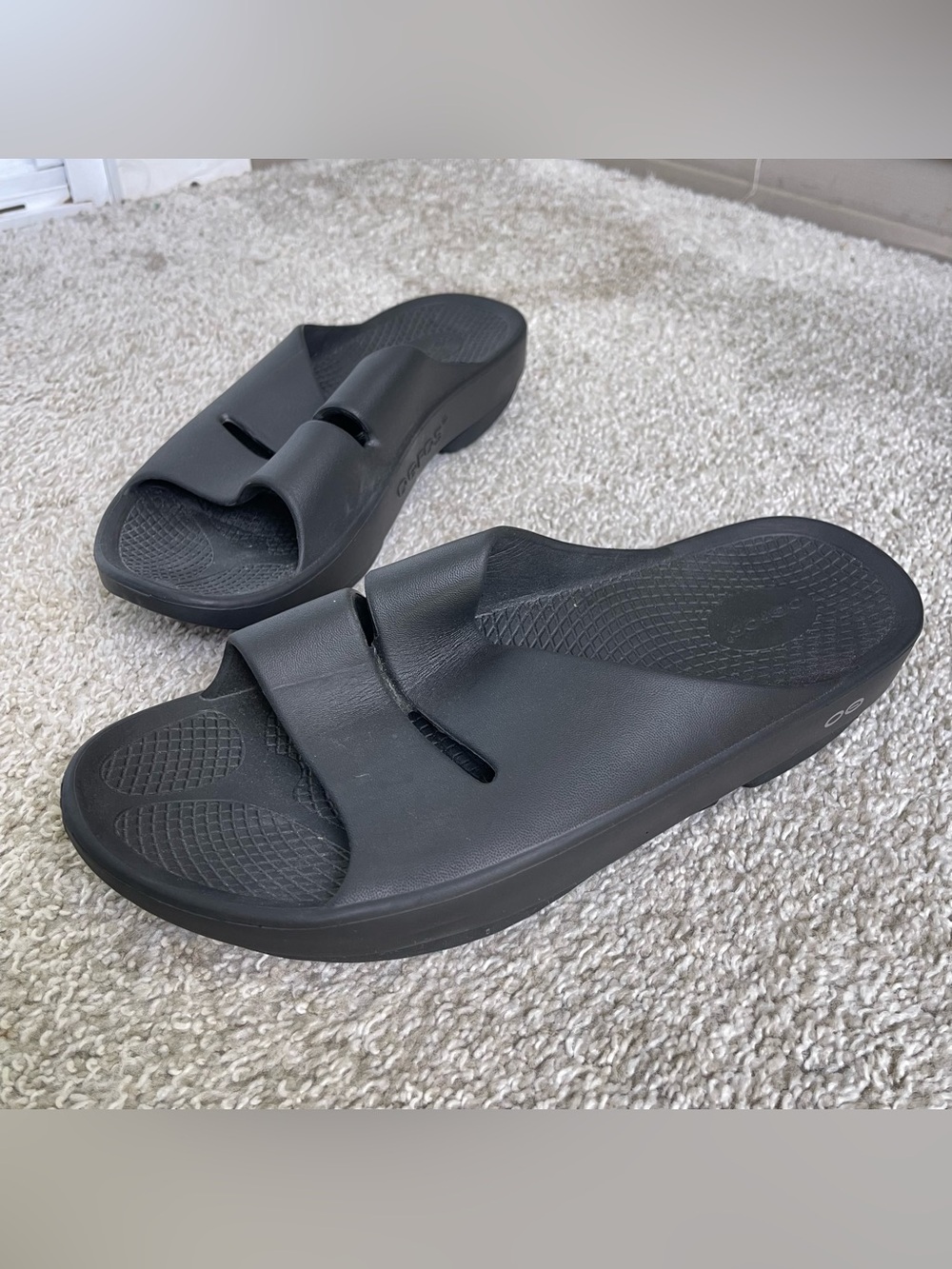 Oofos OOahh Sport Recovery Slides Black Mens 11 Womens 13 Sandals Summer